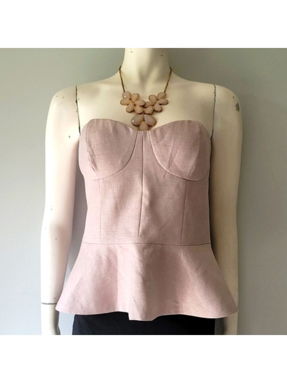 Ever New Pink Shimmery Peplum Top Size 8